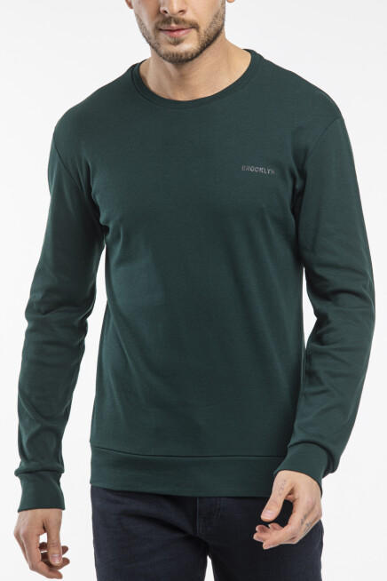 Süperlife Bisiklet Yaka Uzun Kollu Dar Kalıp İnce  Erkek Sweatshirt SPR2019K18