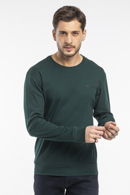 Süperlife Bisiklet Yaka Uzun Kollu Dar Kalıp İnce  Erkek Sweatshirt SPR2019K18