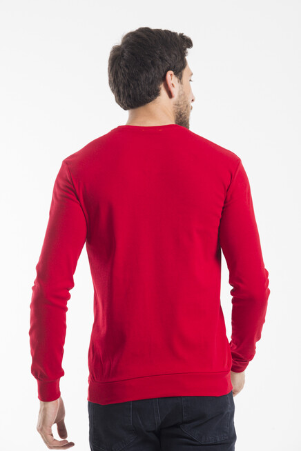 Süperlife Bisiklet Yaka Uzun Kollu Dar Kalıp İnce  Erkek Sweatshirt SPR2019K18