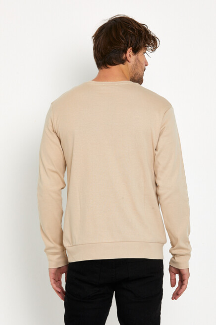 Süperlife Bisiklet Yaka Uzun Kollu Dar Kalıp İnce  Erkek Sweatshirt SPR2019K18