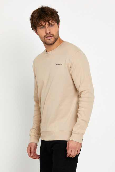 Süperlife Bisiklet Yaka Uzun Kollu Dar Kalıp İnce  Erkek Sweatshirt SPR2019K18