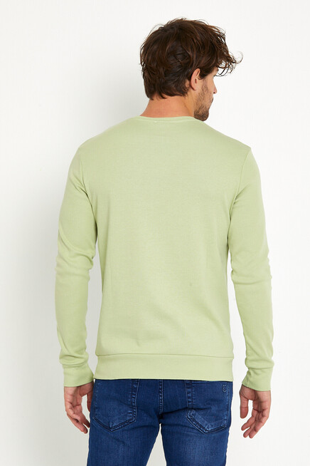 Süperlife Bisiklet Yaka Uzun Kollu Dar Kalıp İnce  Erkek Sweatshirt SPR2019K18