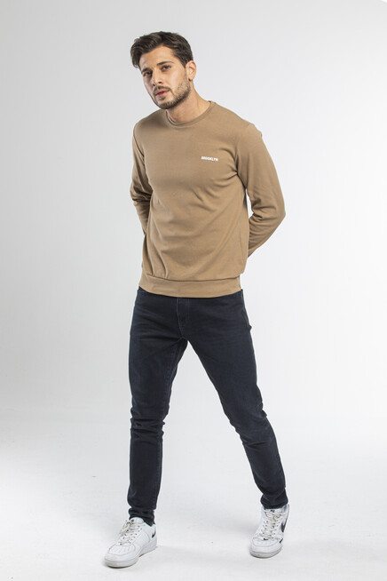 Süperlife Bisiklet Yaka Uzun Kollu Dar Kalıp İnce  Erkek Sweatshirt SPR2019K18