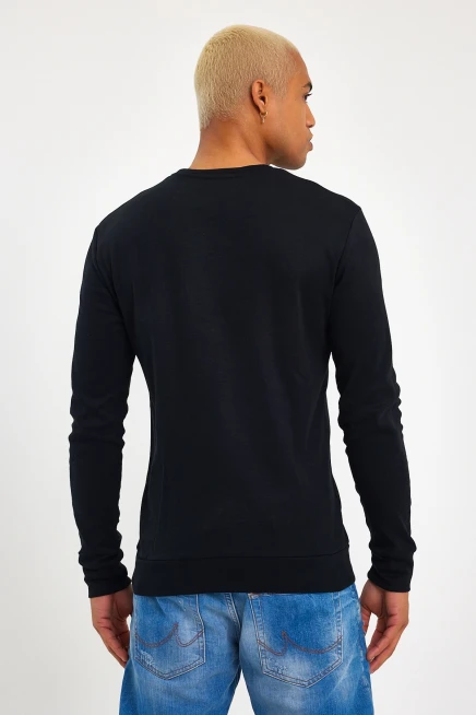 Süperlife Bisiklet Yaka Uzun Kollu Dar Kalıp İnce  Erkek Sweatshirt SPR2019K18