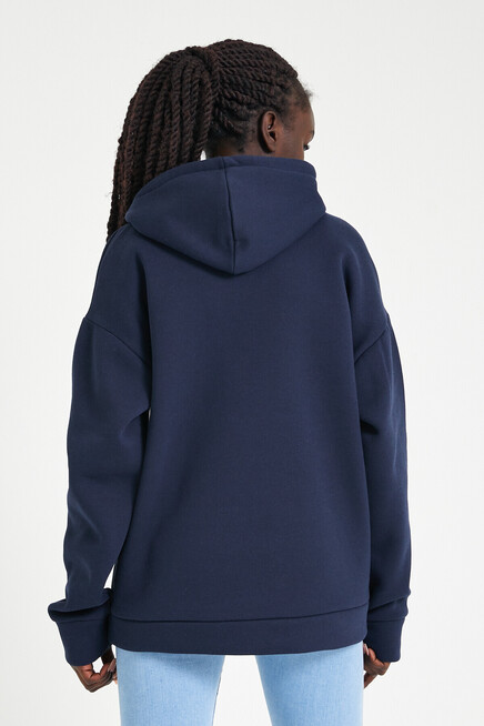 Kadın Kapşonlu Oversize Fit Garnili Sweatshirt SPR22SWK169