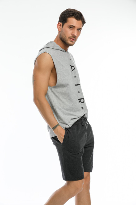 Süperlife Erkek Kapşonlu Standart &Regular Fit  Aır Baskılı Tişort SPR21Y07