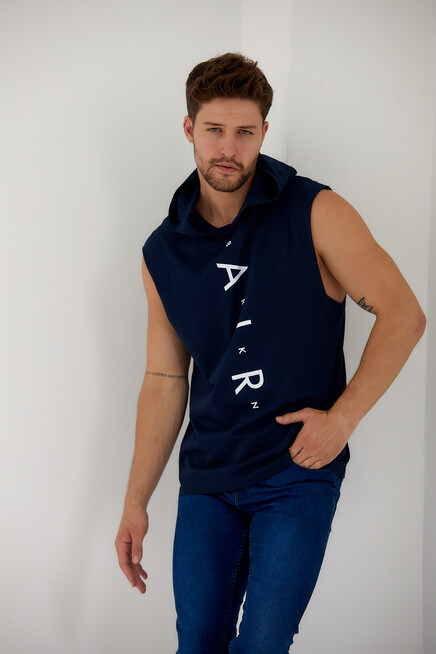 Süperlife Erkek Kapşonlu Standart &Regular Fit  Aır Baskılı Tişort SPR21Y07