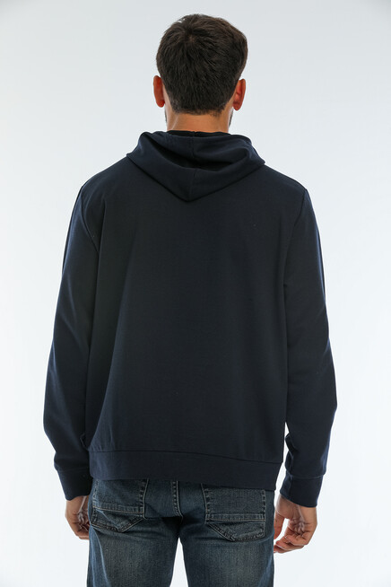 Süperlife Erkek Kapşonlu Regular Fit Air Baskılı İnce Sweatshirt SPR22SW162