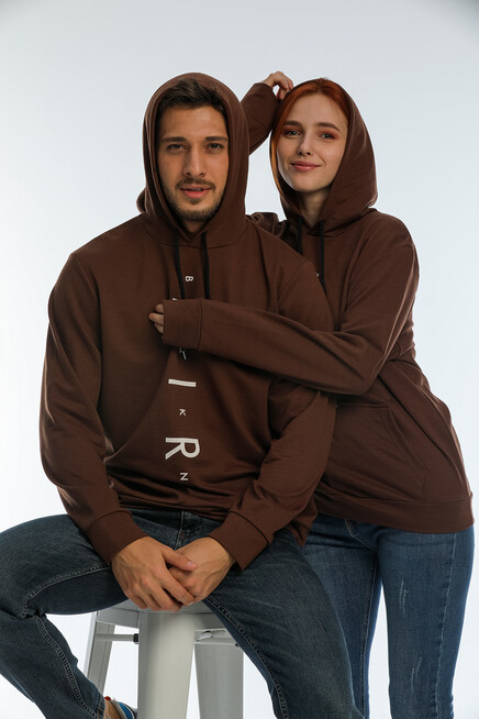 Süperlife Erkek Kapşonlu Regular Fit Air Baskılı İnce Sweatshirt SPR22SW162