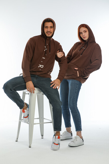 Süperlife Erkek Kapşonlu Regular Fit Air Baskılı İnce Sweatshirt SPR22SW162