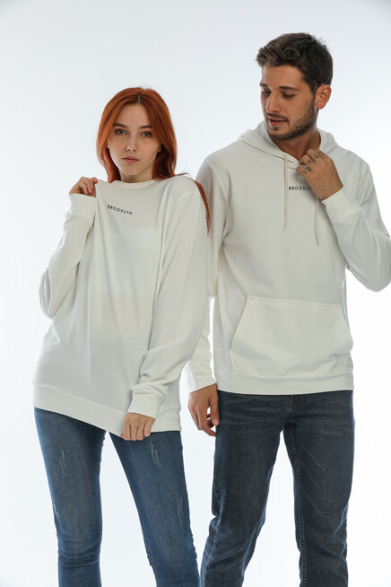 Süperlife Erkek Kapşonlu Regular Fit Brooklyn Baskılı İnce Sweatshirt SPR22SW161