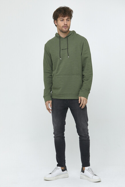 Süperlife Erkek Kapşonlu Regular Fit Brooklyn Baskılı İnce Sweatshirt SPR22SW161