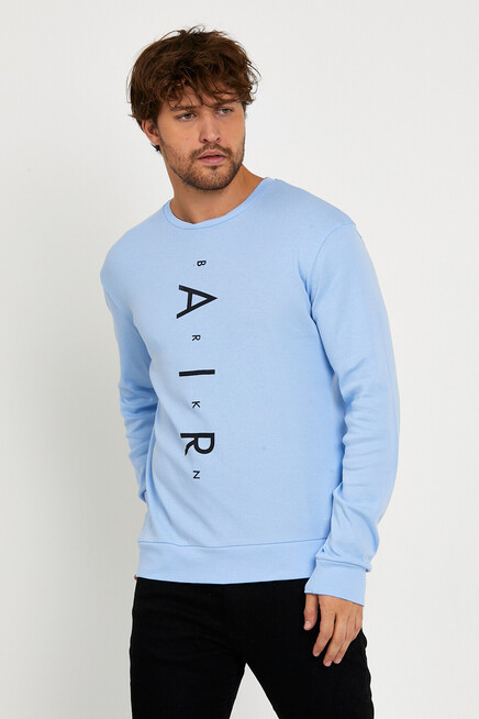 Süperlife Erkek Bisiklet Yaka Slim fit AR Baskılı İnce Sweatshirt SPR22sw101