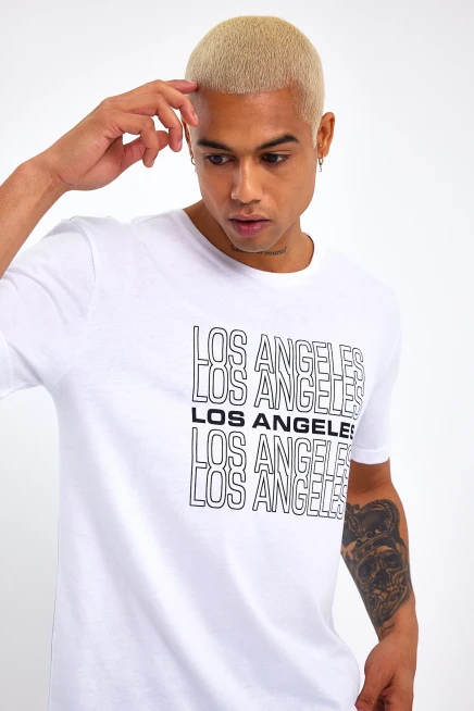 Süperlife Erkek  Bisiklet Yaka Regular Fit Baskılı Tişort SPR23ts305