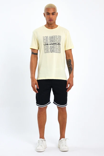 Süperlife Erkek  Bisiklet Yaka Regular Fit Baskılı Tişort SPR23ts305