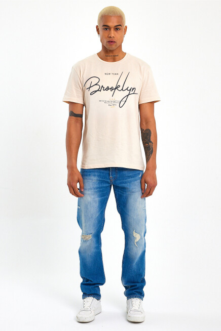 Süperlife Erkek Bisiklet Yaka Standart &Regular Fit Tişort SPR22TS110