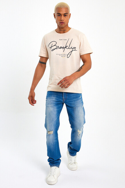 Süperlife Erkek Bisiklet Yaka Standart &Regular Fit Tişort SPR22TS110