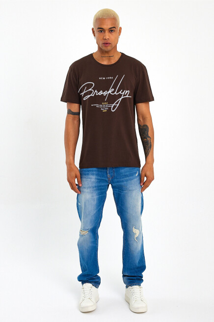 Süperlife Erkek Bisiklet Yaka Standart &Regular Fit Tişort SPR22TS110