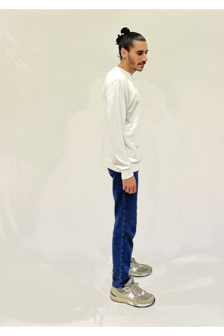 Erkek Bisiklet Yaka Rahat Kalıp 3 iplik Kalın AR Nakışlı  Sweatshirt SPR24SW33