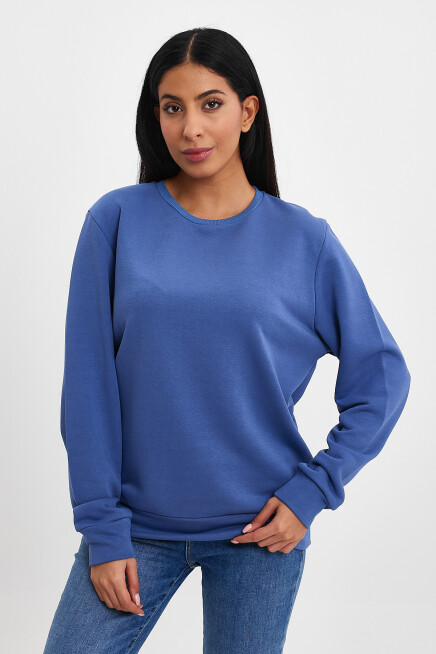 Kadın Bisiklet Yaka Rahat Kalıp 3 iplik Kalın Sweatshirt SPR24SWK-36