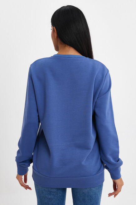 Kadın Bisiklet Yaka Rahat Kalıp 3 iplik Kalın Sweatshirt SPR24SWK-36