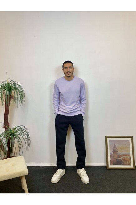 Süperlife Erkek Bisiklet Yaka Slim Fit İnce Sweatshirt SPR 20K17