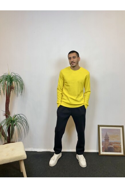 Süperlife Erkek Bisiklet Yaka Slim Fit İnce Sweatshirt SPR 20K17