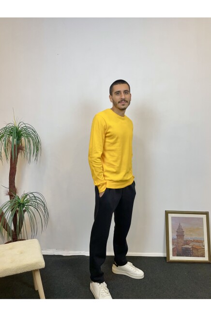 Süperlife Erkek Bisiklet Yaka Slim Fit İnce Sweatshirt SPR 20K17