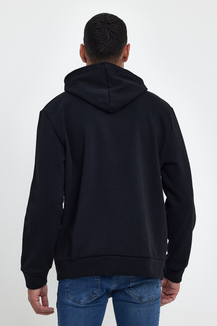 Erkek Kapşonlu Rahat Kalıp İçi Polarlı 3 iplik  Wıllams. Brooklyn Baskılı Swetashırt spr24sw04