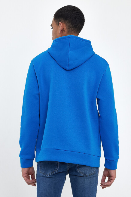 Süperlife Erkek Kapşonlu Rahat Kalıp İçi Polarlı 3 iplik  Los Angeles Baskılı SweatShırt spr24sw10