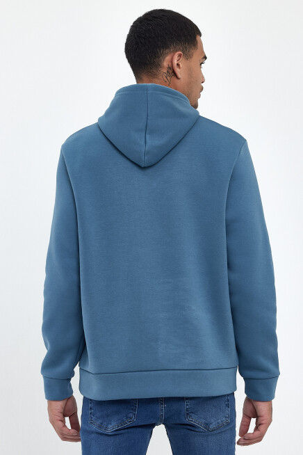 Süperlife Erkek Kapşonlu Rahat Kalıp İçi Polarlı 3 iplik  Los Angeles Baskılı SweatShırt spr24sw10