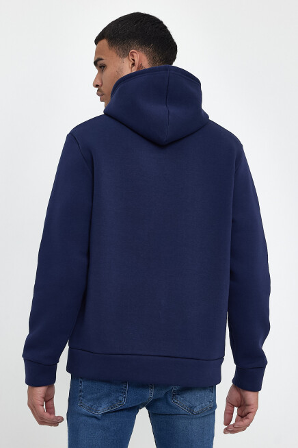 Süperlife Erkek Kapşonlu Rahat Kalıp İçi Polarlı 3 iplik  Los Angeles Baskılı SweatShırt spr24sw10