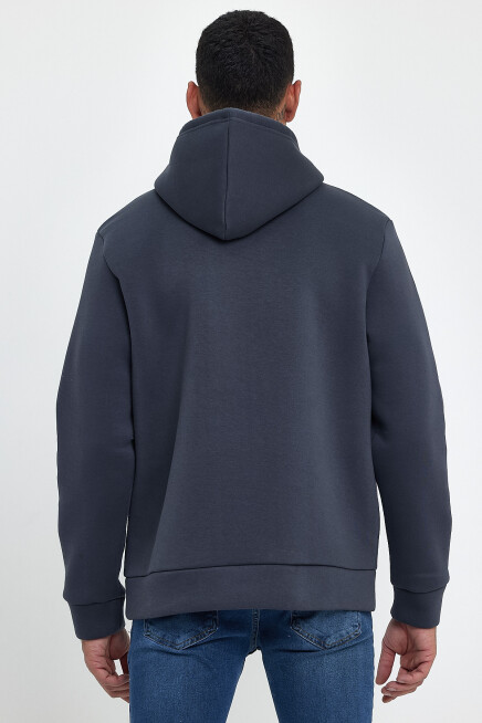 Süperlife Erkek Kapşonlu Rahat Kalıp İçi Polarlı 3 iplik  Los Angeles Baskılı SweatShırt spr24sw10