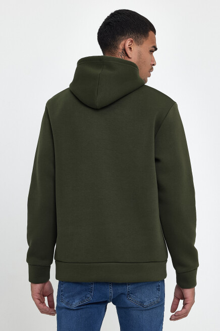 Süperlife Erkek Kapşonlu Rahat Kalıp İçi Polarlı 3 iplik  Los Angeles Baskılı SweatShırt spr24sw10