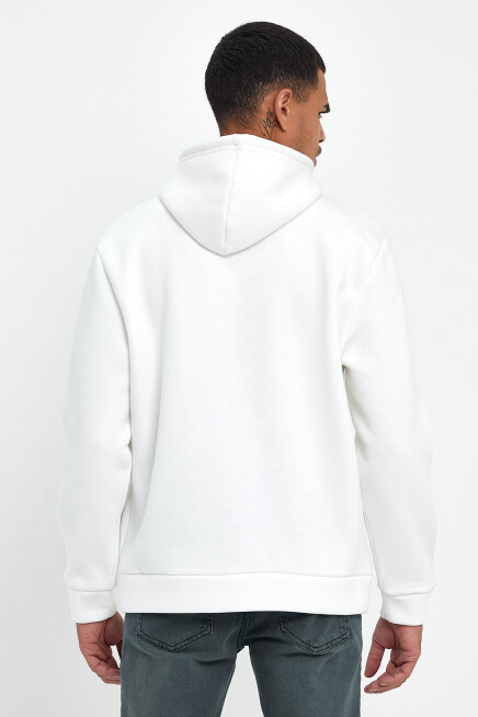 Süperlife Erkek Kapşonlu Rahat Kalıp İçi Polarlı 3 iplik Californıa Baskılı SweatShırt spr24sw11