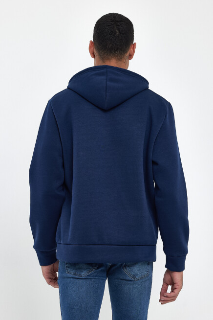 Süperlife Erkek Kapşonlu Rahat Kalıp İçi Polarlı 3 iplik Californıa Baskılı SweatShırt spr24sw11