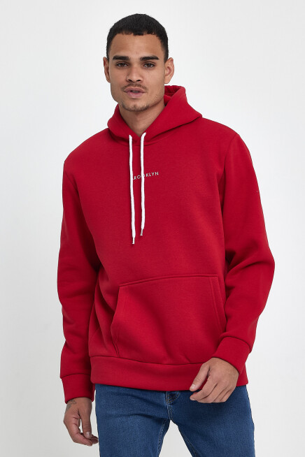 Erkek Kapş.Rahat Kalıp İçi Polarlı 3 iplik Orta Brooklyn Baskılı SweatShırt spr24sw13