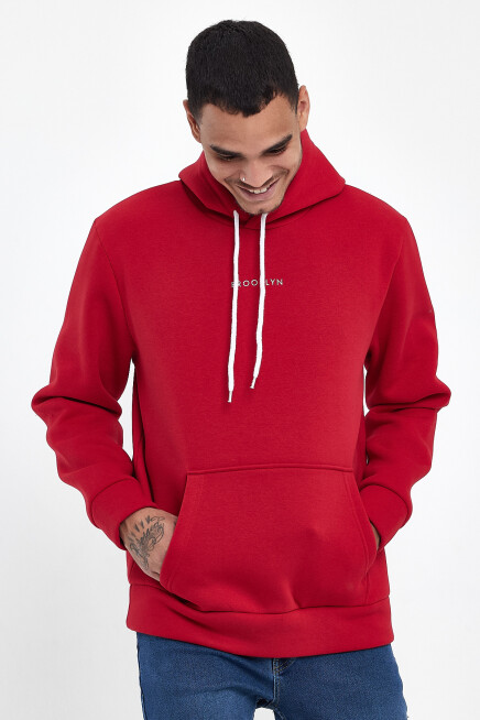 Erkek Kapş.Rahat Kalıp İçi Polarlı 3 iplik Orta Brooklyn Baskılı SweatShırt spr24sw13
