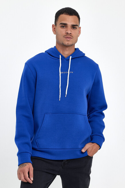 Erkek Kapş.Rahat Kalıp İçi Polarlı 3 iplik Orta Brooklyn Baskılı SweatShırt spr24sw13