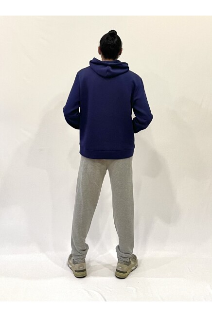 Erkek Kapşonlu Rahat Kalıp İçi Polarlı 3 iplik EL Yazılı Californıa Baskılı Swetashırt spr24sw03