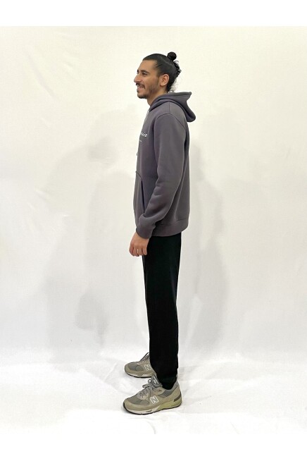 Erkek Kapşonlu Rahat Kalıp İçi Polarlı 3 iplik EL Yazılı Californıa Baskılı Swetashırt spr24sw03