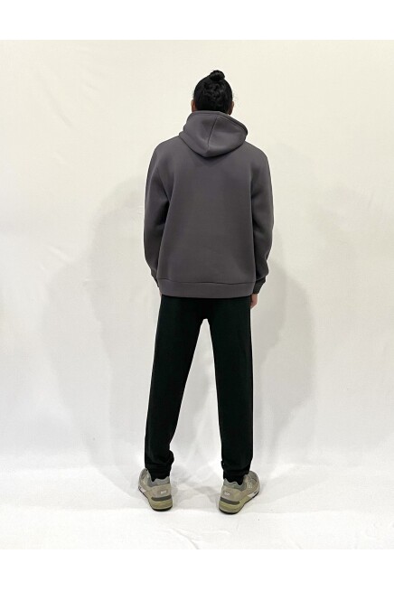 Erkek Kapşonlu Rahat Kalıp İçi Polarlı 3 iplik EL Yazılı Californıa Baskılı Swetashırt spr24sw03