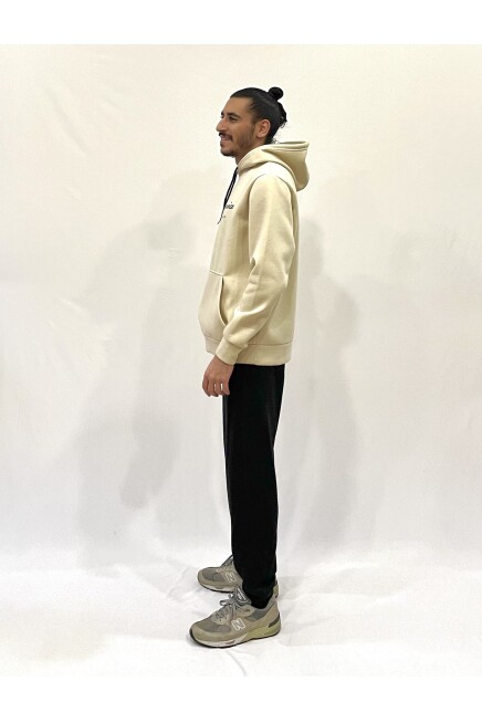 Erkek Kapşonlu Rahat Kalıp İçi Polarlı 3 iplik EL Yazılı Californıa Baskılı Swetashırt spr24sw03