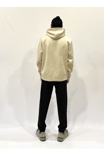 Erkek Kapşonlu Rahat Kalıp İçi Polarlı 3 iplik EL Yazılı Californıa Baskılı Swetashırt spr24sw03