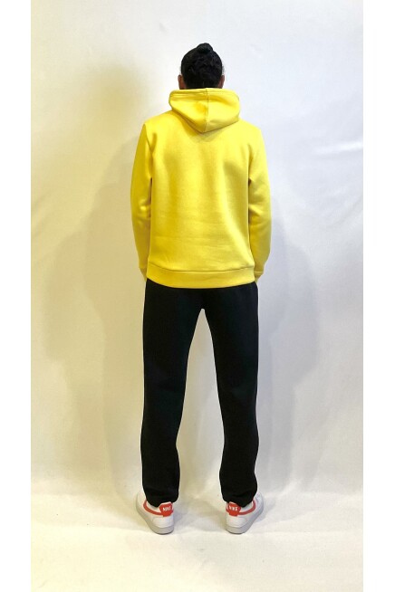 Süperlife Erkek Kapşonlu Rahat Kalıp İçi Polarlı 3 iplik  Los Angeles Baskılı SweatShırt spr24sw10