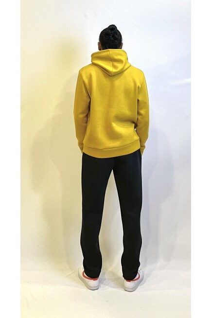 Süperlife Erkek Kapşonlu Rahat Kalıp İçi Polarlı 3 iplik  Los Angeles Baskılı SweatShırt spr24sw10