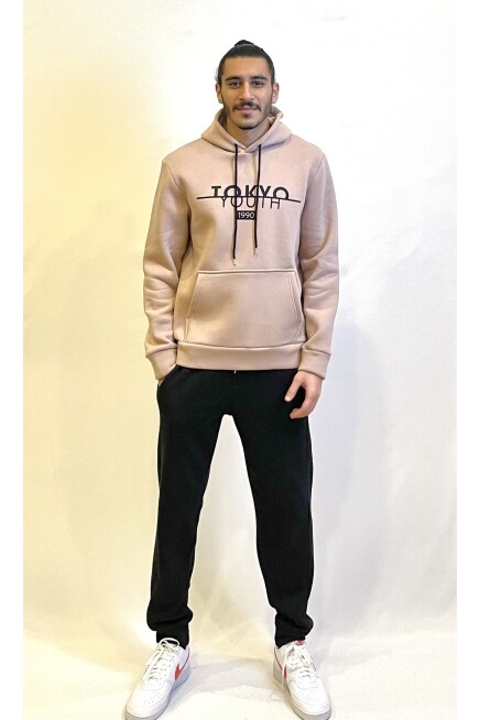  Kapşonlu Rahat Kalıp İçi Polarlı 3 iplik Tokyo Baskılı SweatShırt spr24sw12