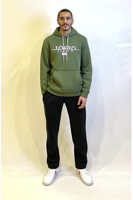  Kapşonlu Rahat Kalıp İçi Polarlı 3 iplik Tokyo Baskılı SweatShırt spr24sw12