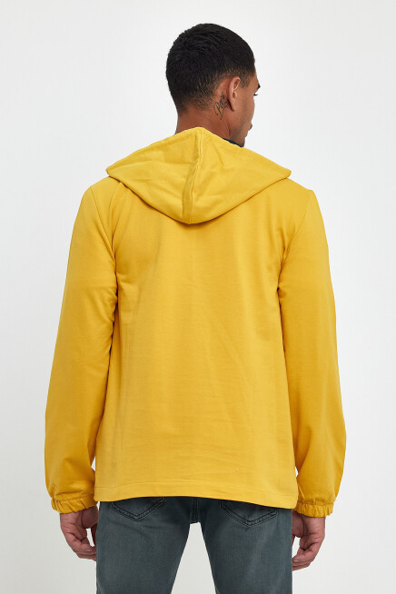 Erkek Kapşonlu Regular Fit Yarım Ferm.Kargo Cepli İnce Sweatshirt SPR22SW171