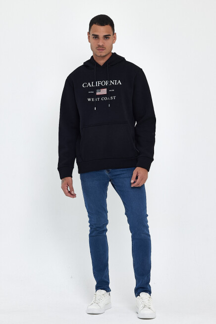 Süperlife Erkek Rahat Kalıp İçi Polarlı 3 iplik Amerikan Baskılı Swetashırt Spr24sw01